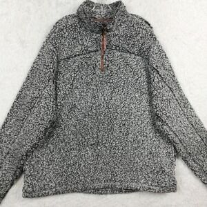 Alpine Sherpa Mens‎ Sweater 1/4 Zip Pullover Gray Western Cozy Long Sleeve XXL